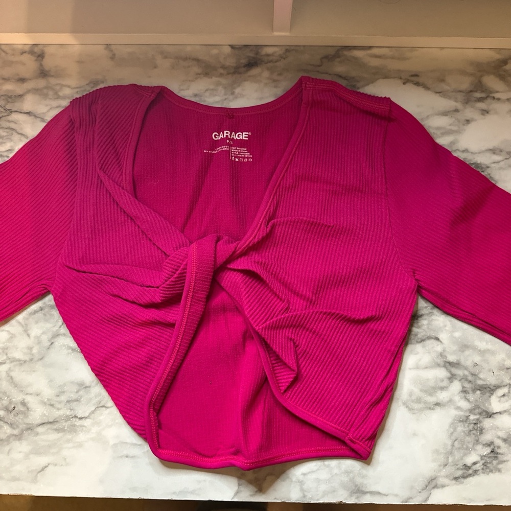 Hot pink cropped Garage top
